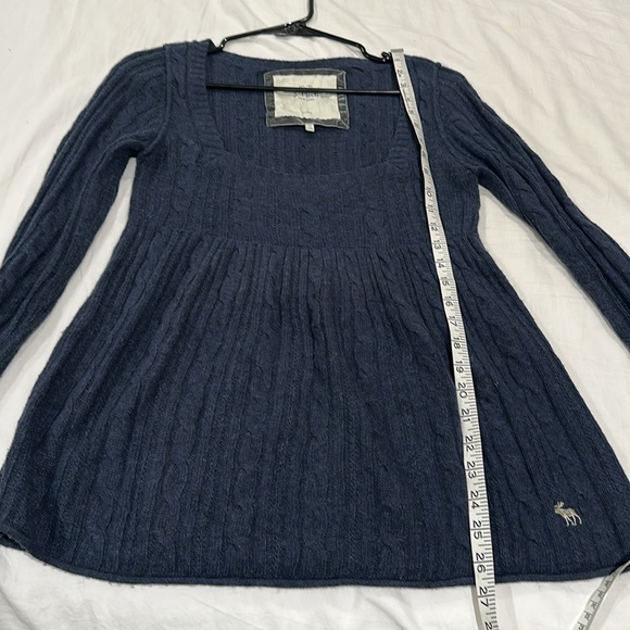 Y2K Vintage Abercrombie & Fitch Babydoll Sweater Top Sz L Cable Knit Bella Swan - Picture 8 of 11